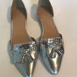 J. Crew D'Orsay Metallic Loafers